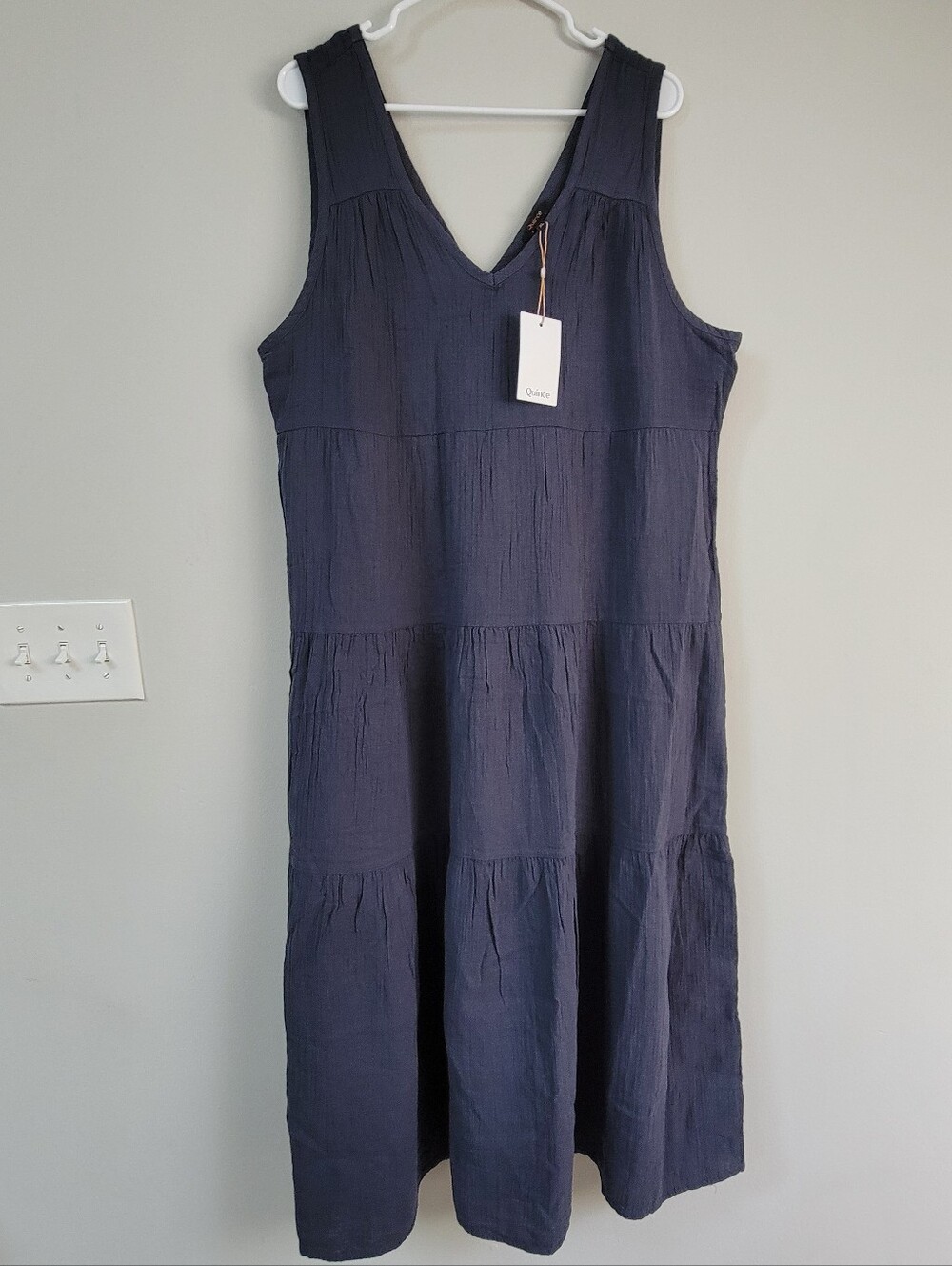 NWT Quince Gauze Tiered Maxi Dress Women Size XL Relaxed Capsule Boho Hippie
